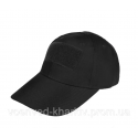 Бейсболка тактична Mil-tec з липучкою Black 12319002