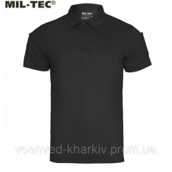 Футболка Поло тактична Mil-tec Tactical Quick Dry Poloshirt Black 10961002