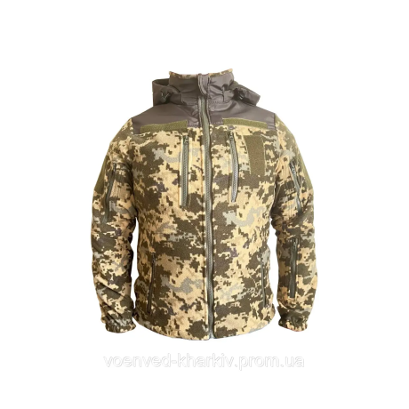 Флісова тактична кофта з капюшоном ЗСУ ММ 14 піксель