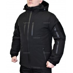 Куртка зимняя SoftShell Outdoor Black на синтепоне